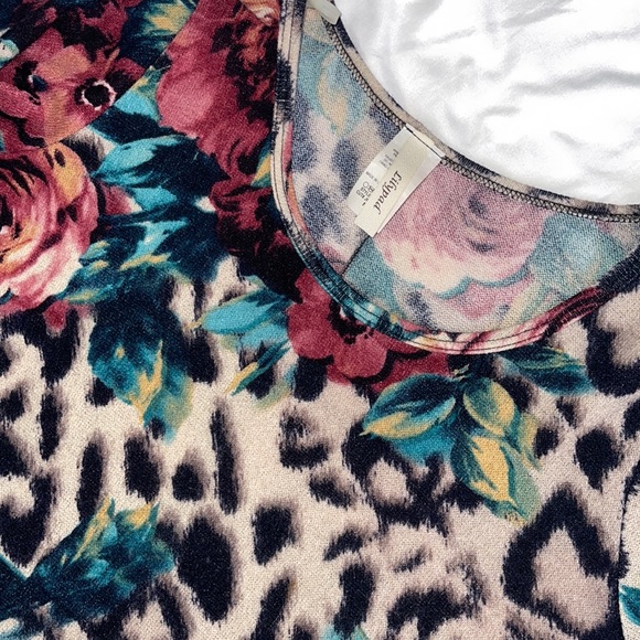 Lilypad Leopard & Roses Sweater Dress - Picture 3 of 5